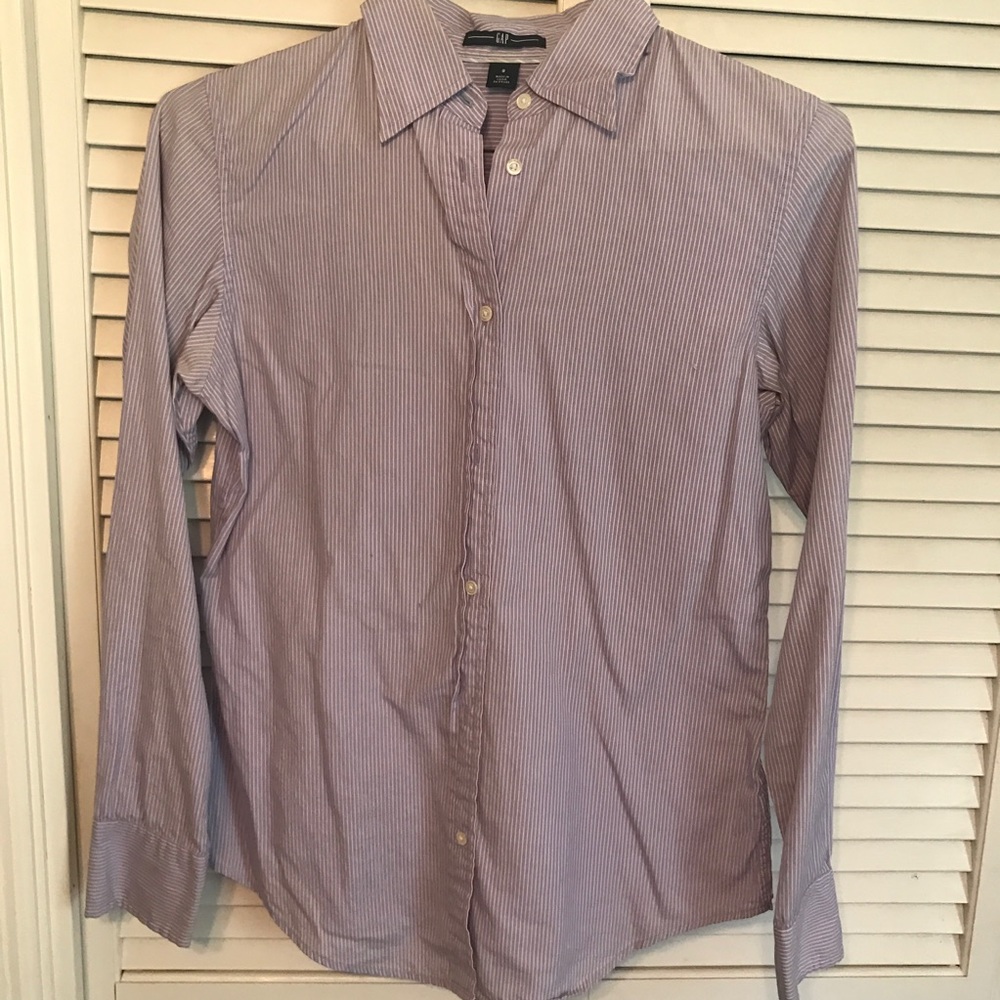 GAP Lavender/White Pinstripe Oxford Shirt